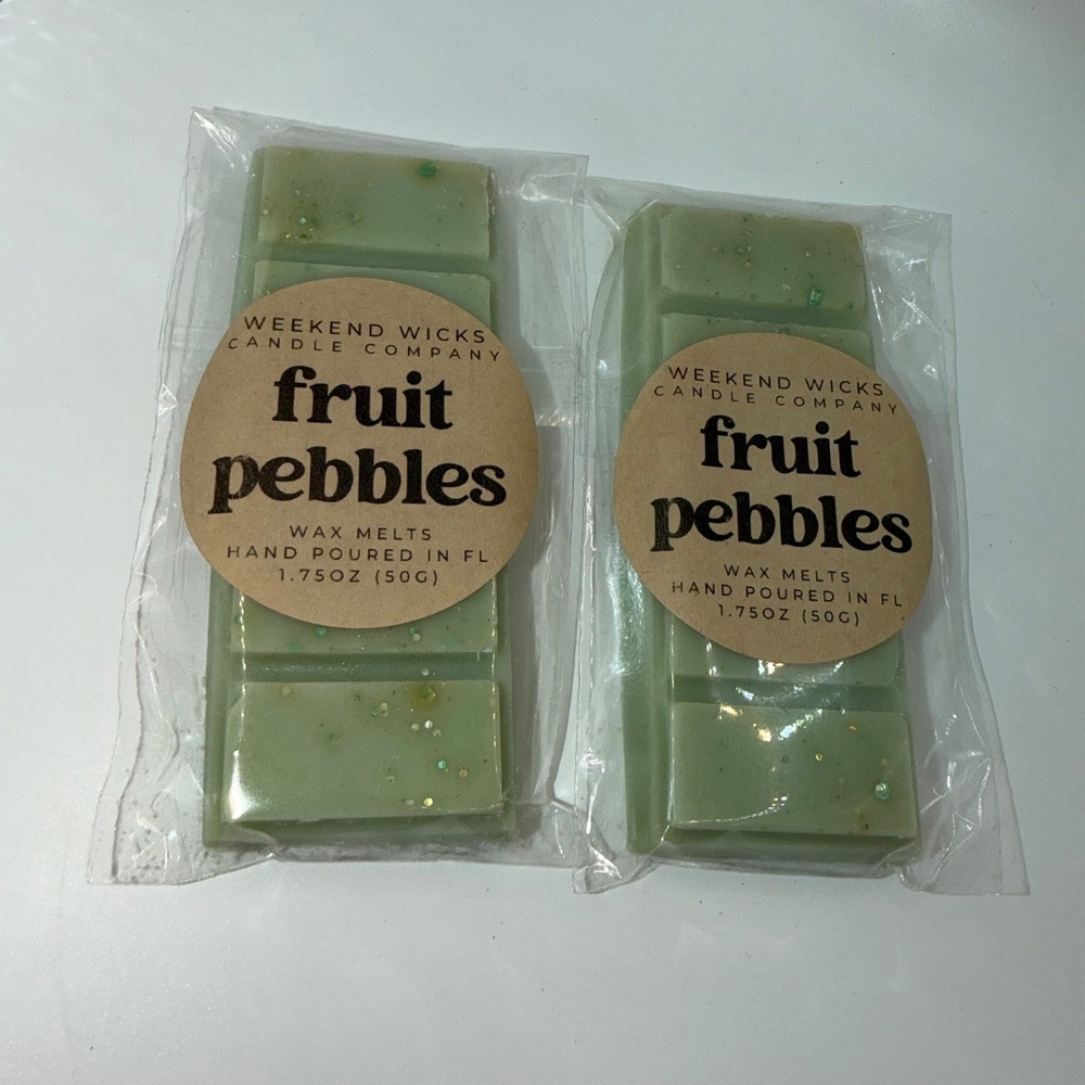 Weekend Wicks Wax Melts Fruit Pebbles 1.75oz Green Glitter Scented Home Decor